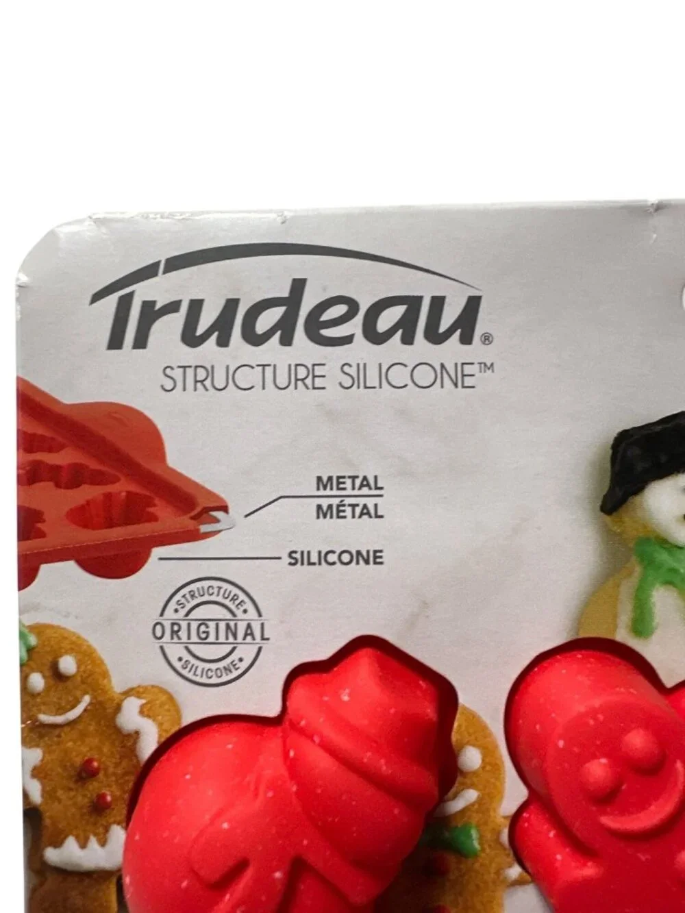 Trudeau Silicone 16-Cavity Holiday Cupcake Pan With Snowman & Gingerbread Man